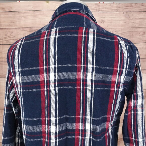 THE NORMAL BRAND BLUE RED PLAID FLANNEL BUTTON DOWN SHIRT MENS SIZE M MEDIUM - Picture 5 of 7